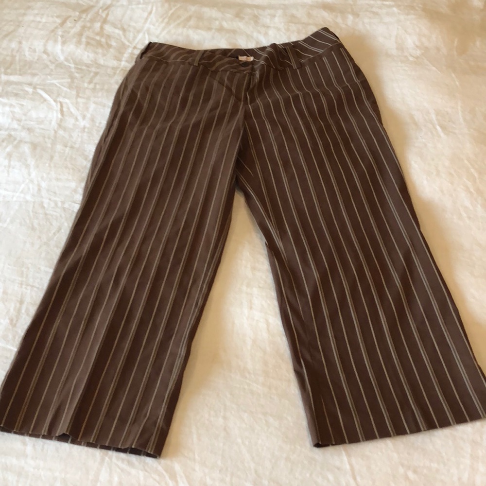 Ankle length brown and tan pants